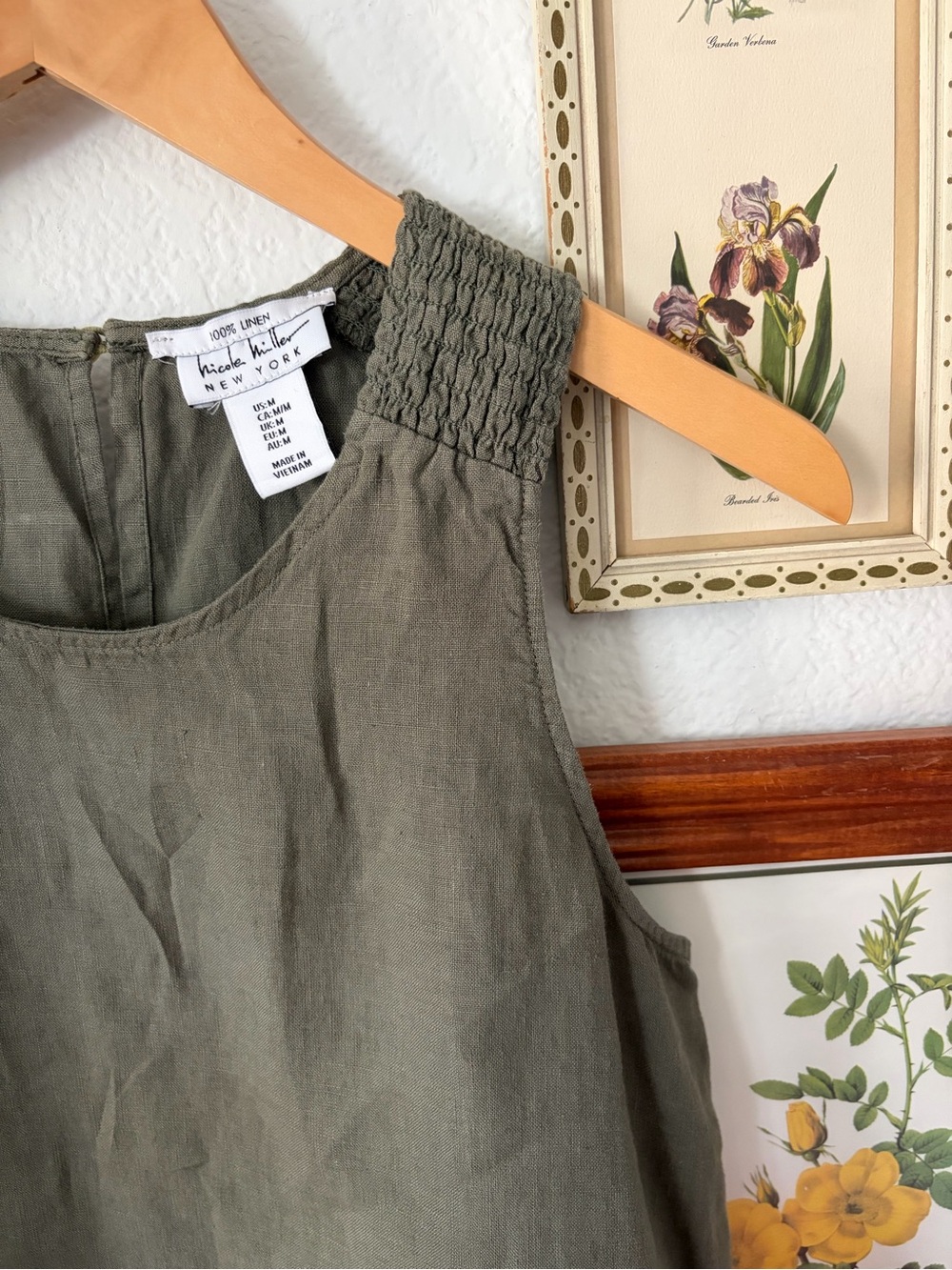 Nicole Miller Linen Dress w/ Pockets – Olive Green | Effortless & Breathable - M - Picture 2 of 9